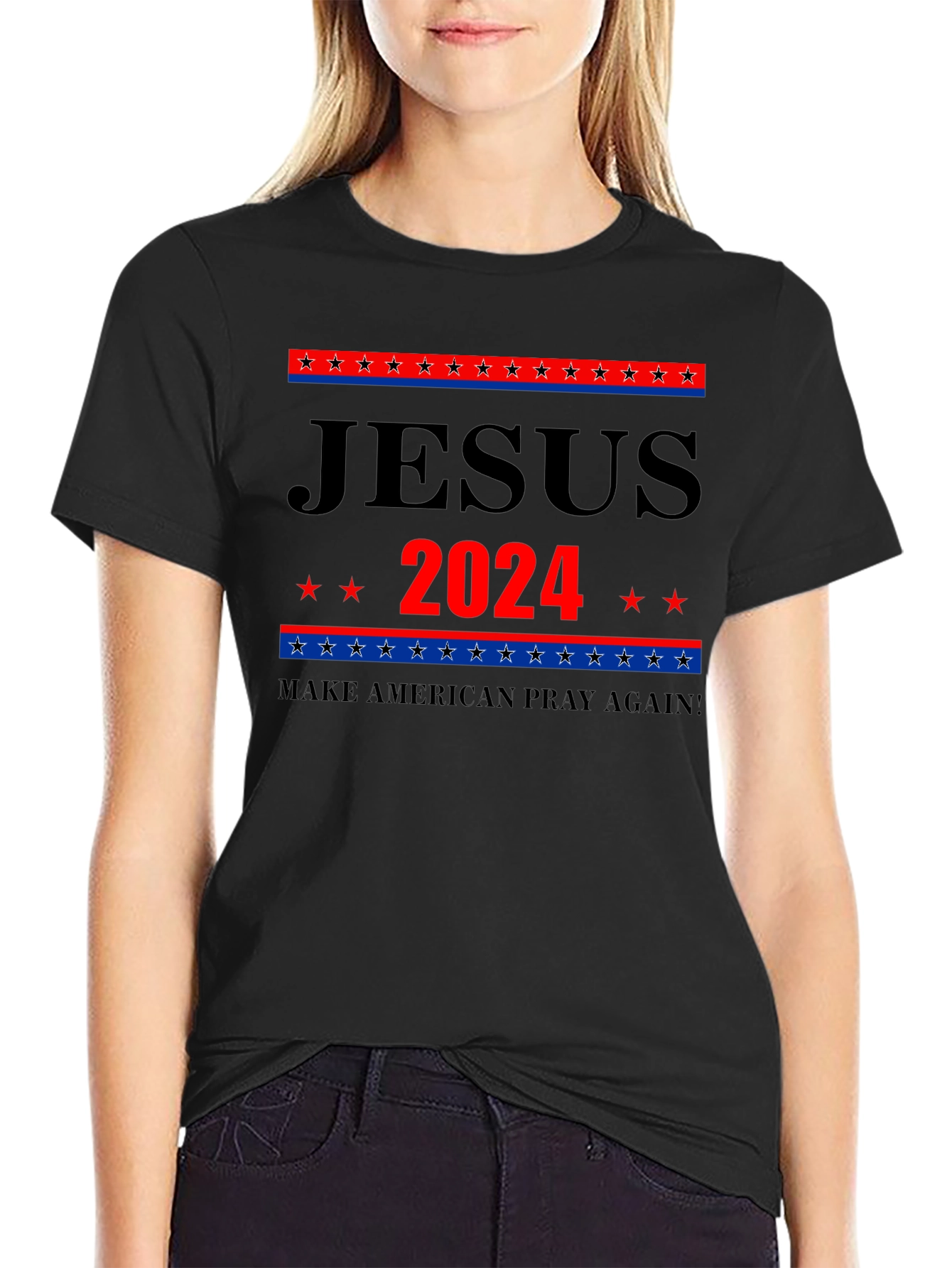 Jesus 2024 Graphic Tee - Patriotic Faith Apparel