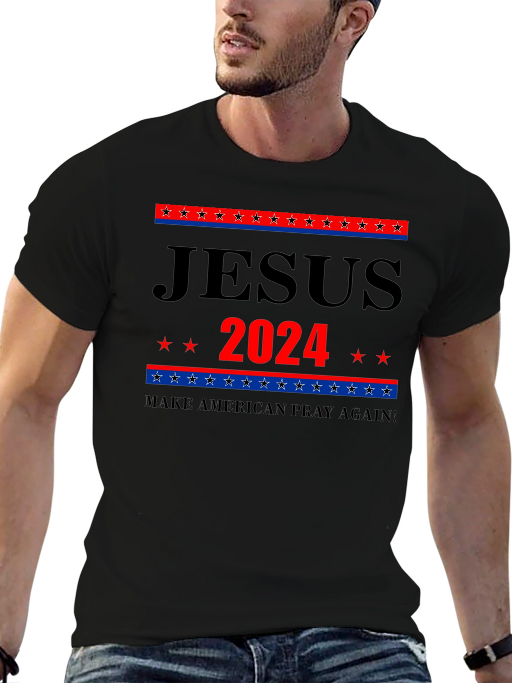 Jesus 2024 Graphic Tee - Patriotic Faith Apparel