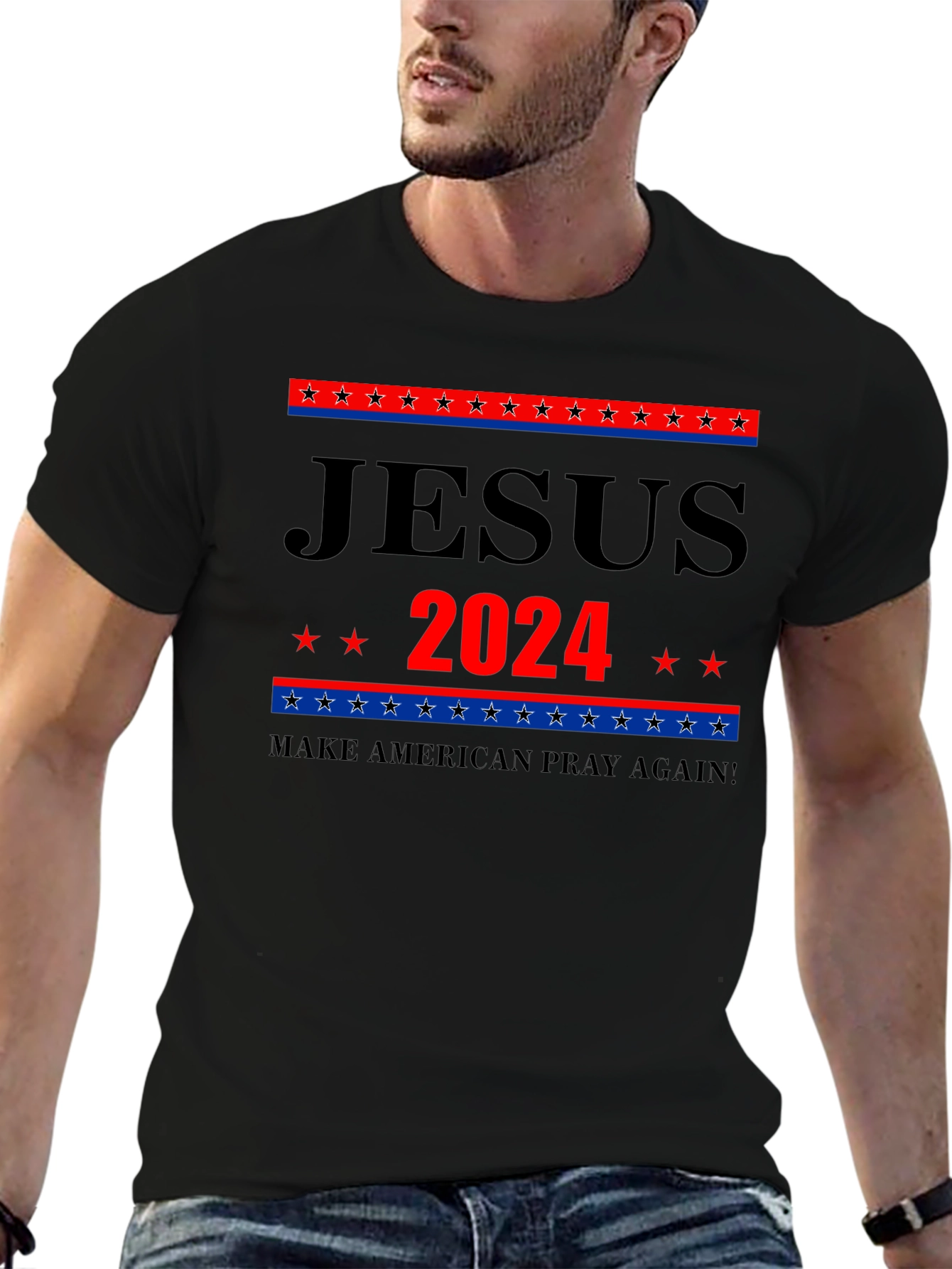 Jesus 2024 Graphic Tee - Patriotic Faith Apparel