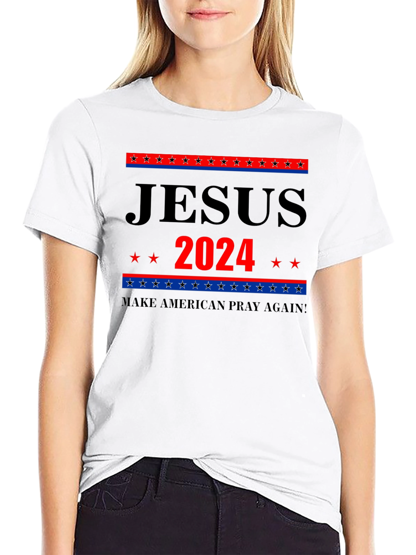 Jesus 2024 Graphic Tee - Patriotic Faith Apparel