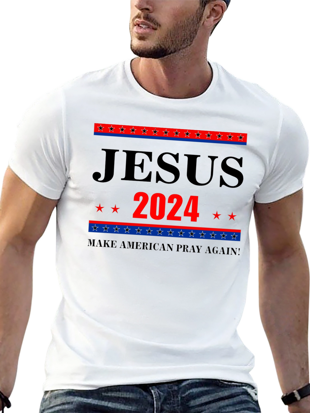 Jesus 2024 Graphic Tee - Patriotic Faith Apparel