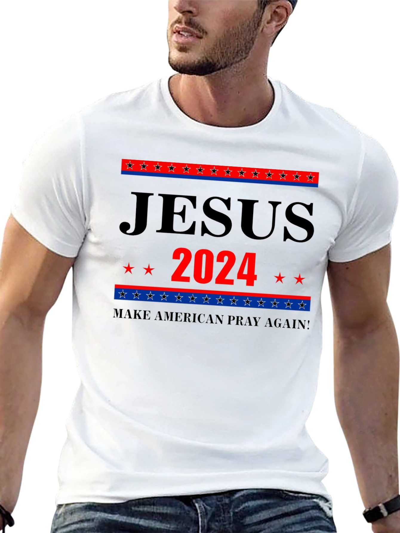 Jesus 2024 Graphic Tee - Patriotic Faith Apparel