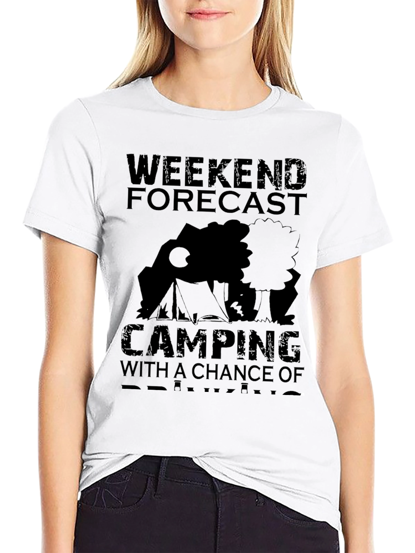 Camping Weekend Forecast Graphic T-Shirt