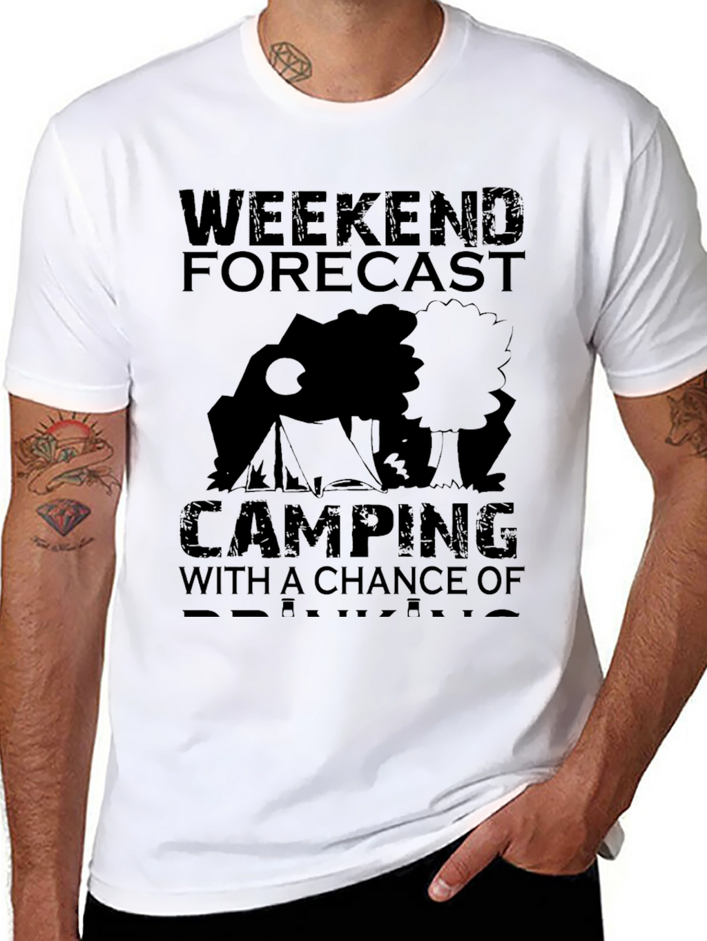 Camping Weekend Forecast Graphic T-Shirt