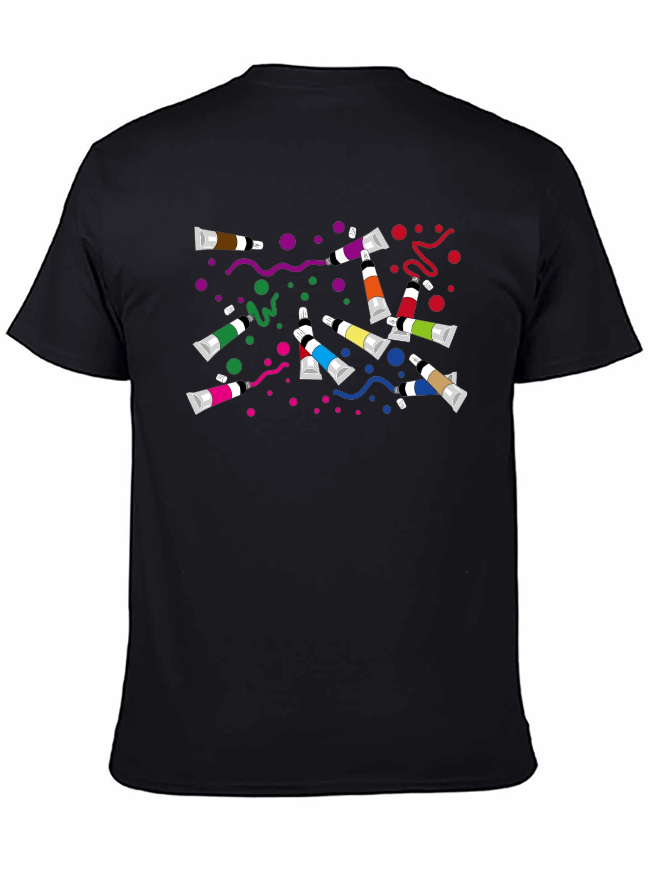 Colorful Paint Tube Graphic Tee - Artist T-Shirt