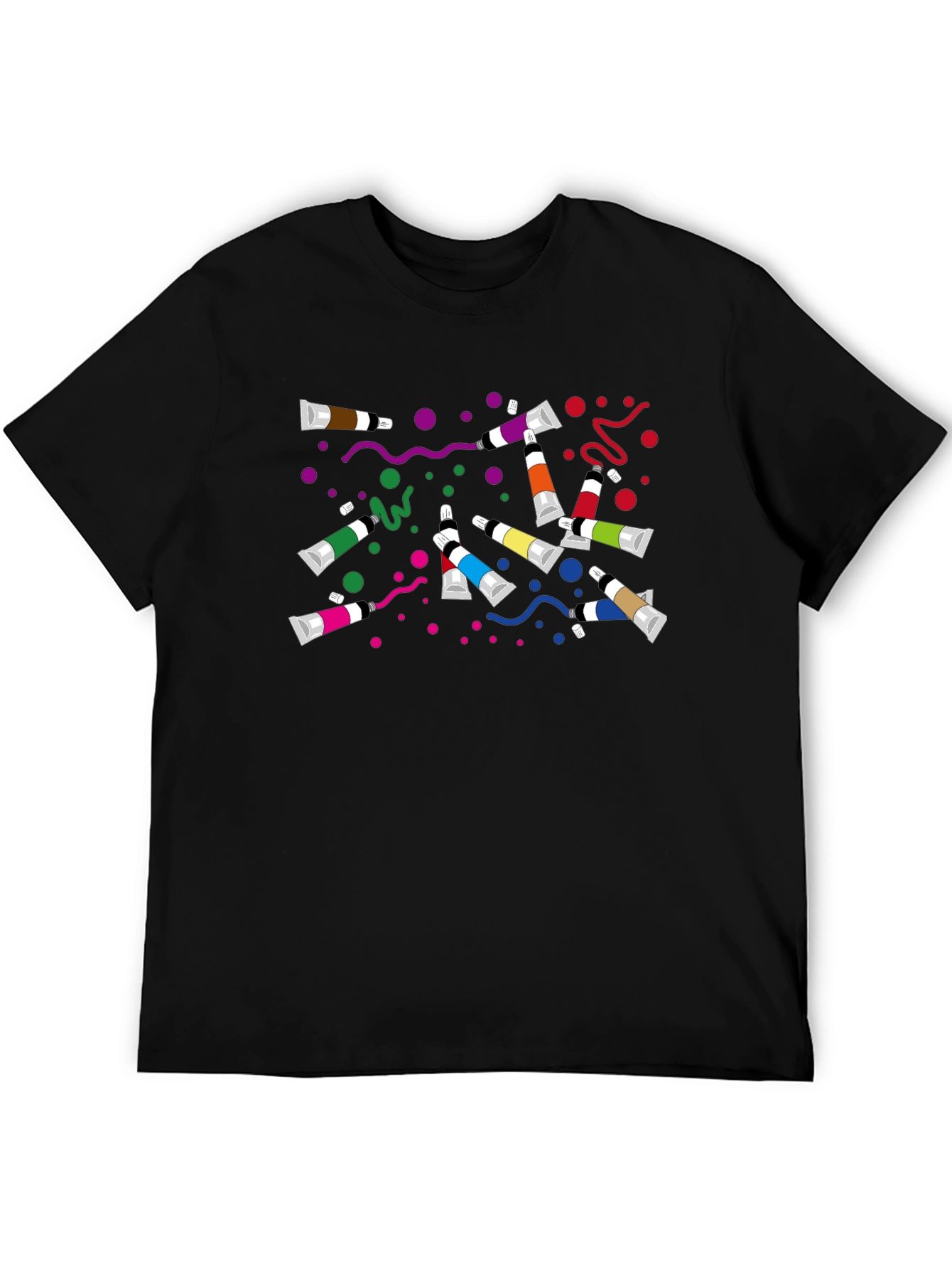Colorful Paint Tube Graphic Tee - Artist T-Shirt