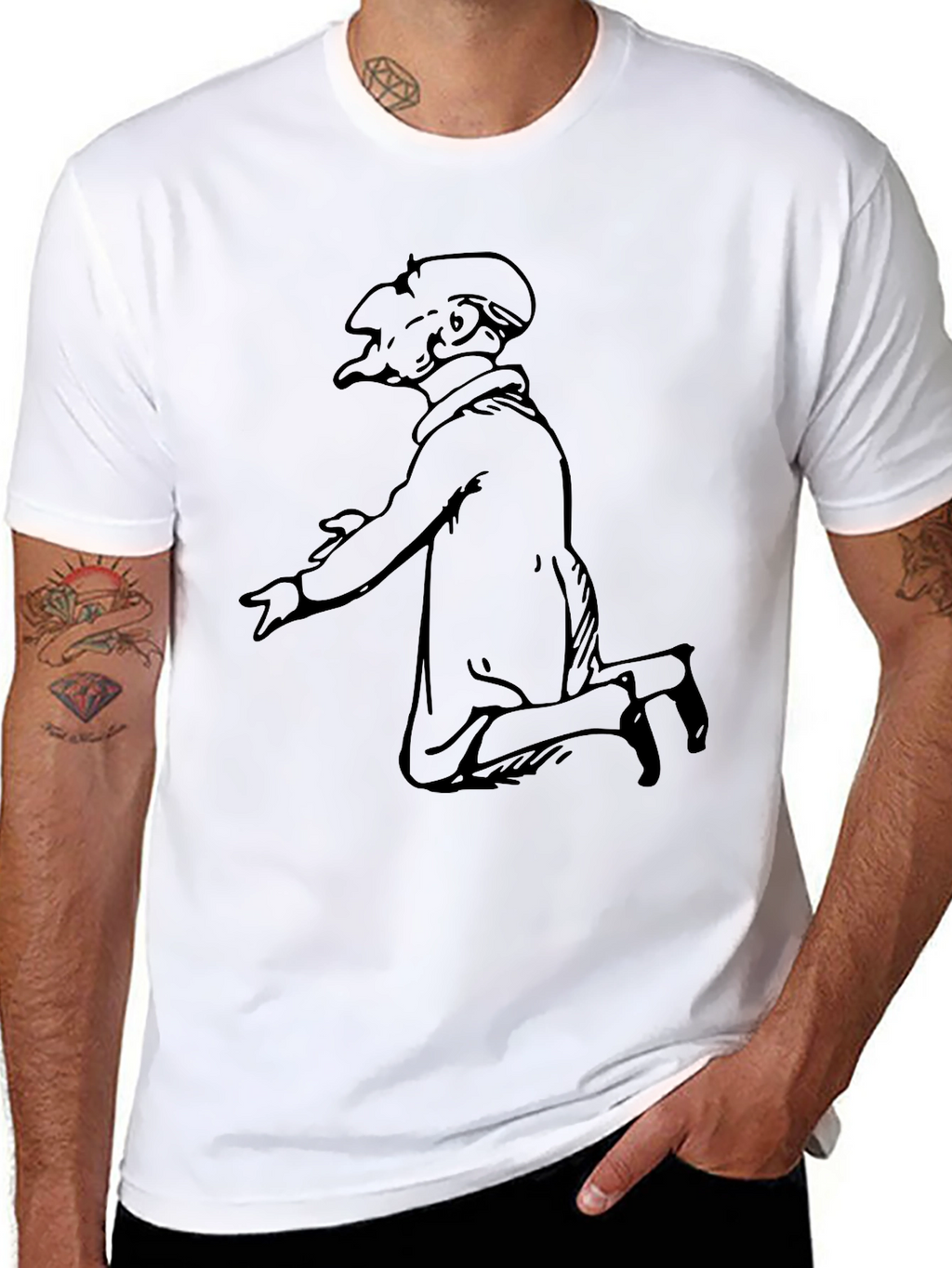 Unique Character Graphic Black T-Shirt
