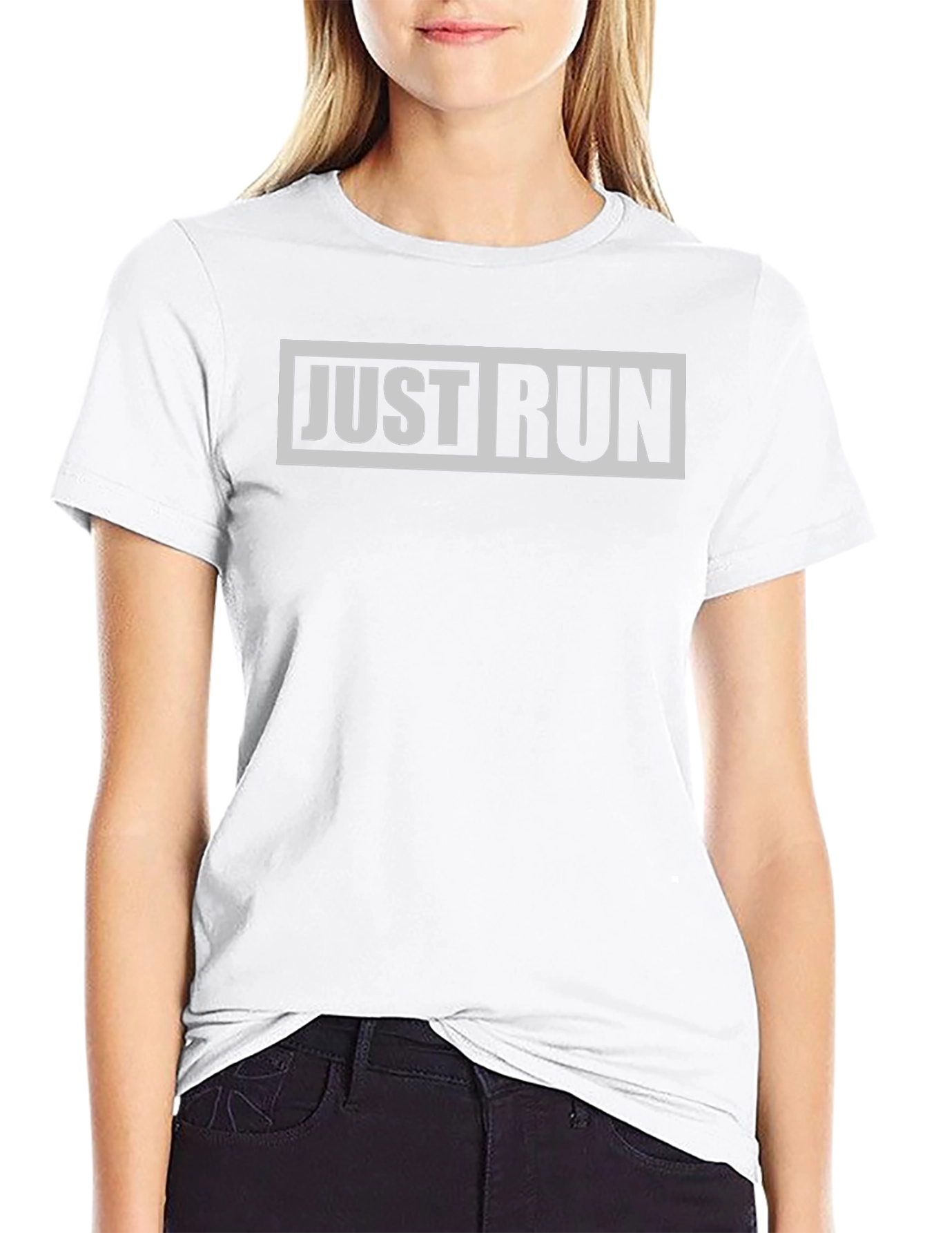 Just Run Graphic Tee - Black Casual Sporty