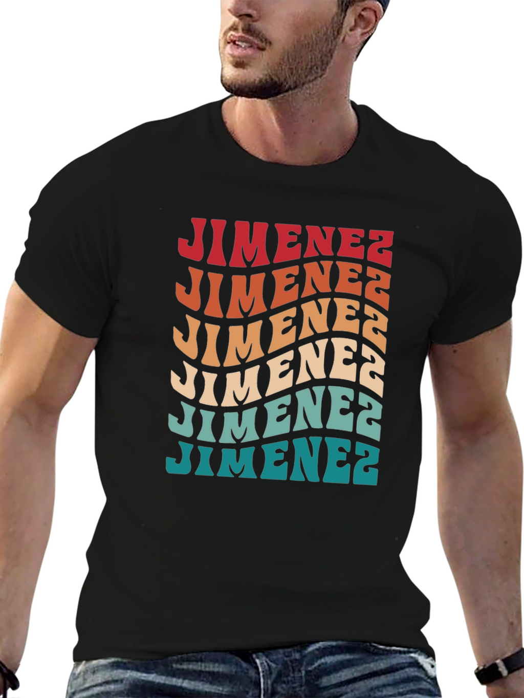 Retro Jimenez T-Shirt - Groovy Personalized Name Tee