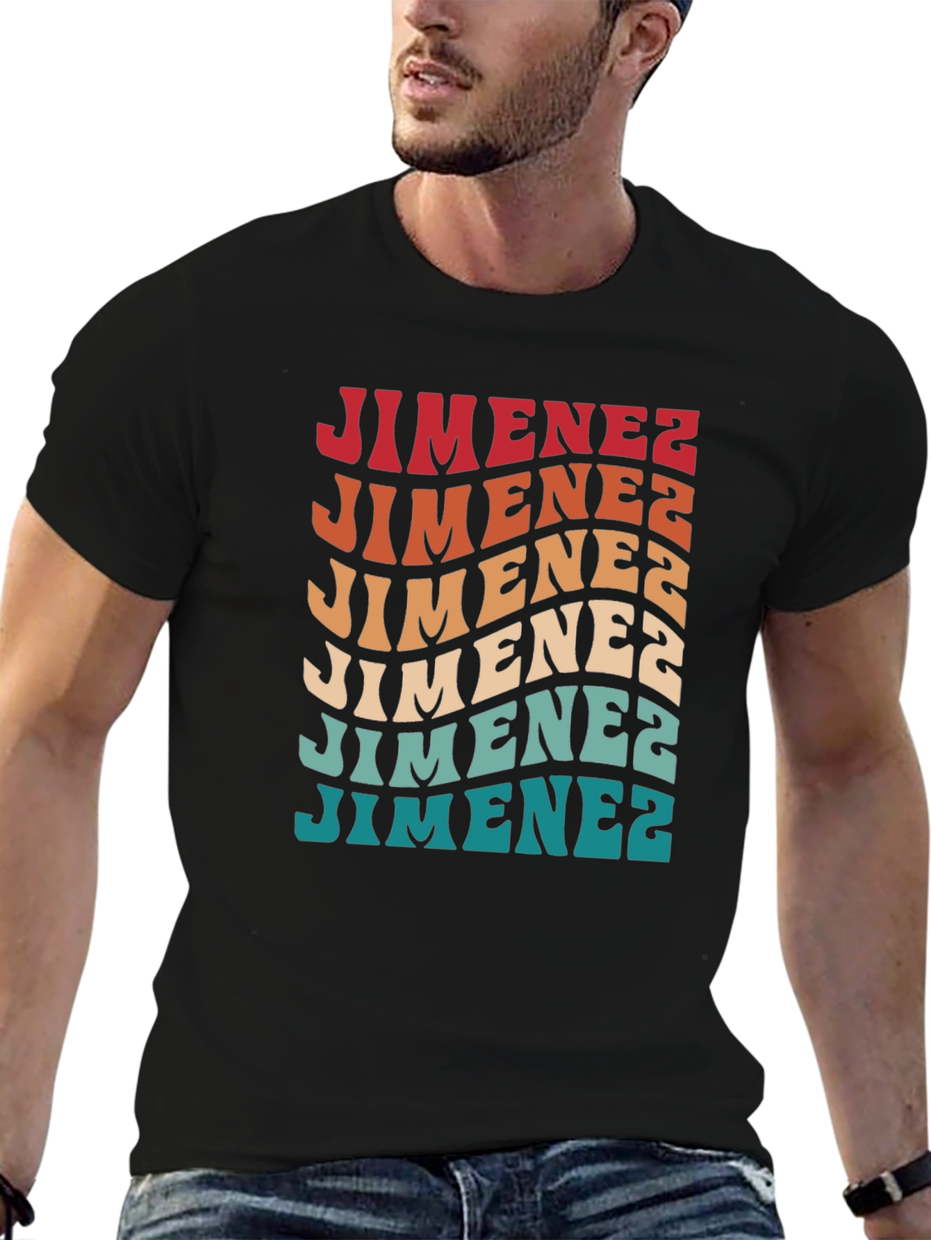 Retro Jimenez T-Shirt - Groovy Personalized Name Tee