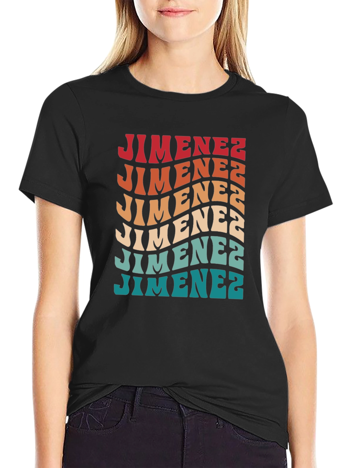 Retro Jimenez T-Shirt - Groovy Personalized Name Tee