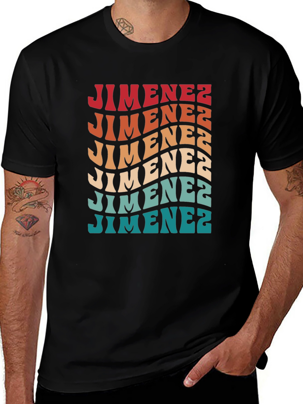 Retro Jimenez T-Shirt - Groovy Personalized Name Tee