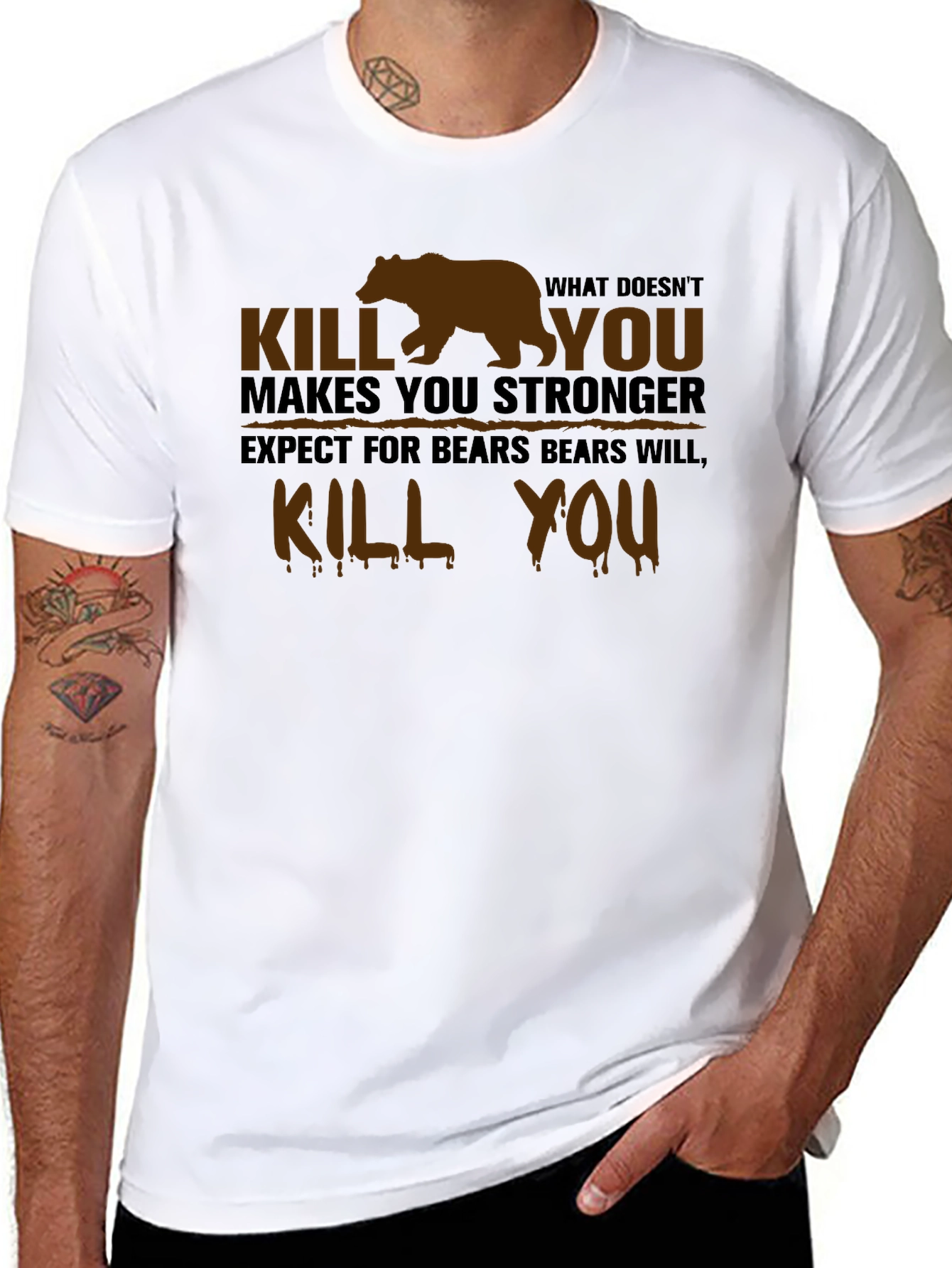 Humorous Bear Graphic T-Shirt