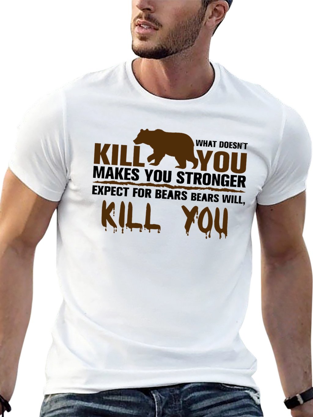 Humorous Bear Graphic T-Shirt