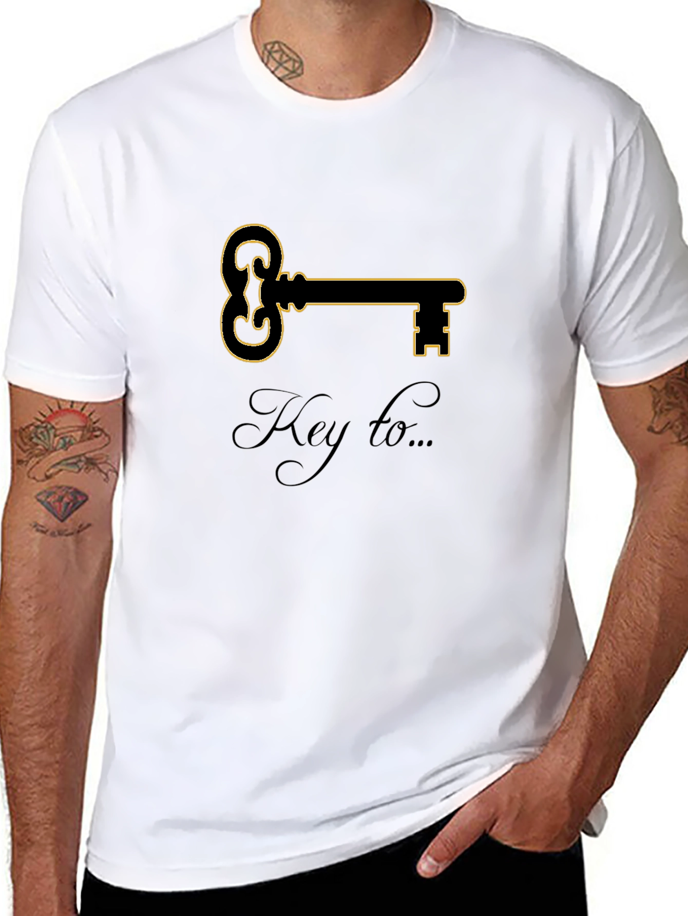 Key To T-Shirt - Stylish Black Graphic Tee for Men