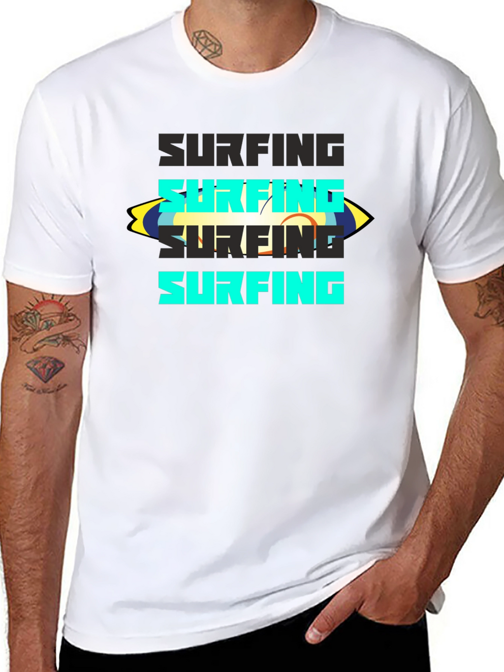 Surfing Graphic Tee - Bold Wave Rider Style