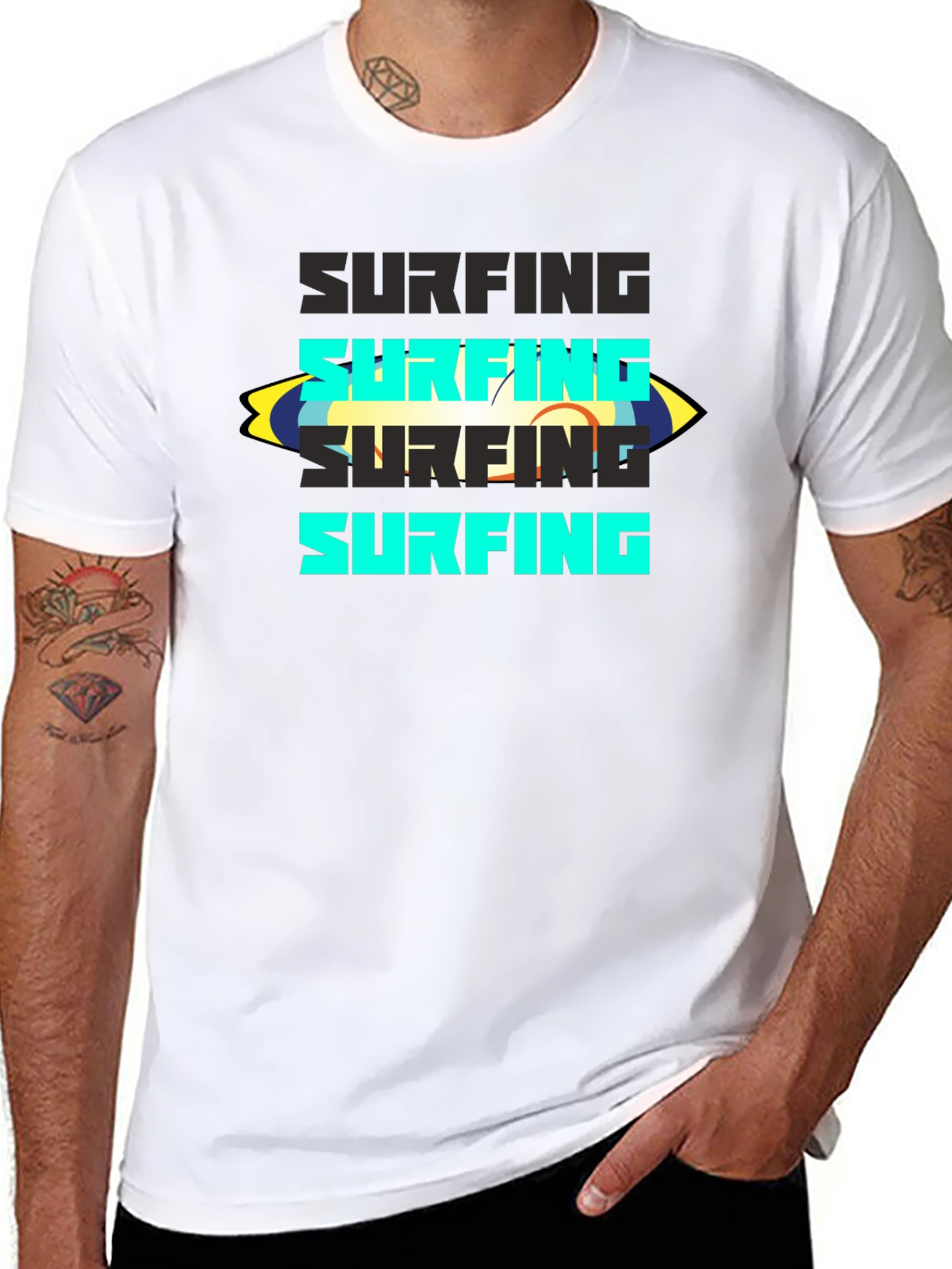 Surfing Graphic Tee - Bold Wave Rider Style