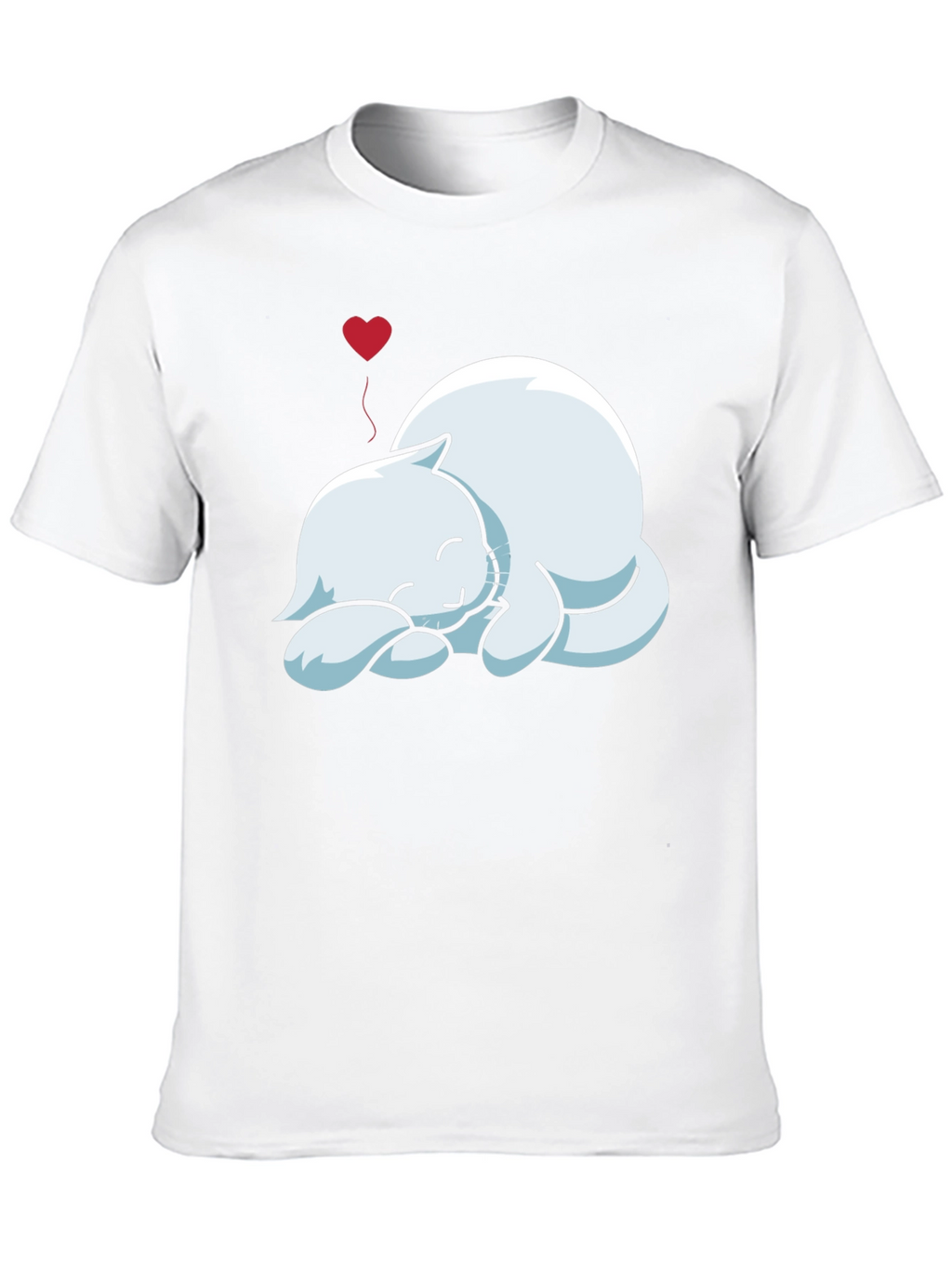 Mens Black T-Shirt with Sleeping Cat Graphic
