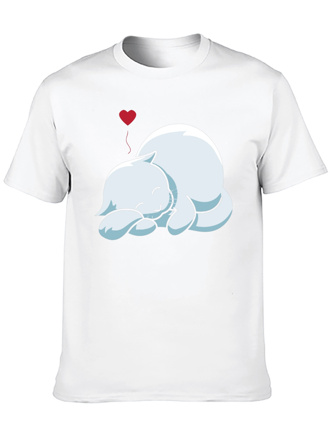 Mens Black T-Shirt with Sleeping Cat Graphic