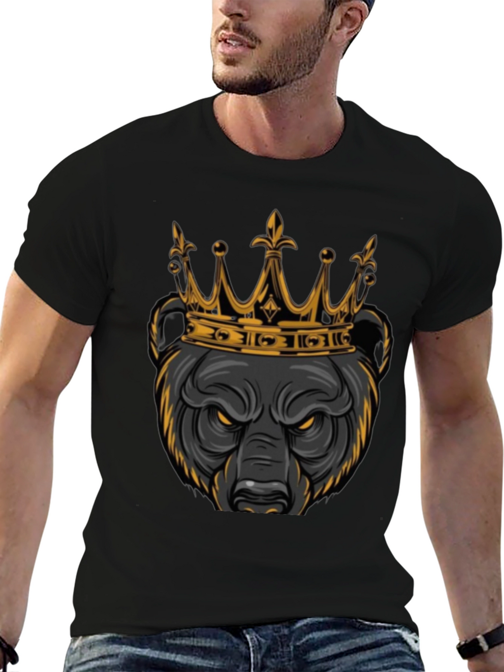 King Bear Graphic Tee - Mens Black T-Shirt