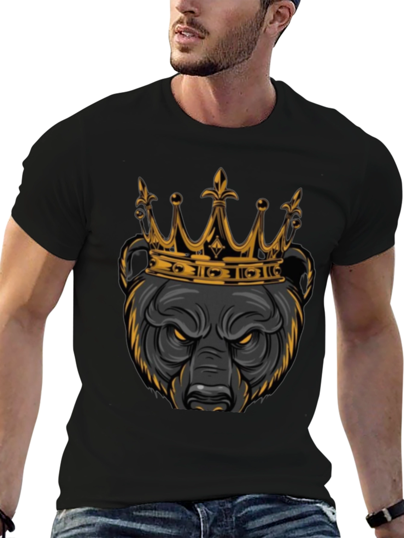 King Bear Graphic Tee - Mens Black T-Shirt