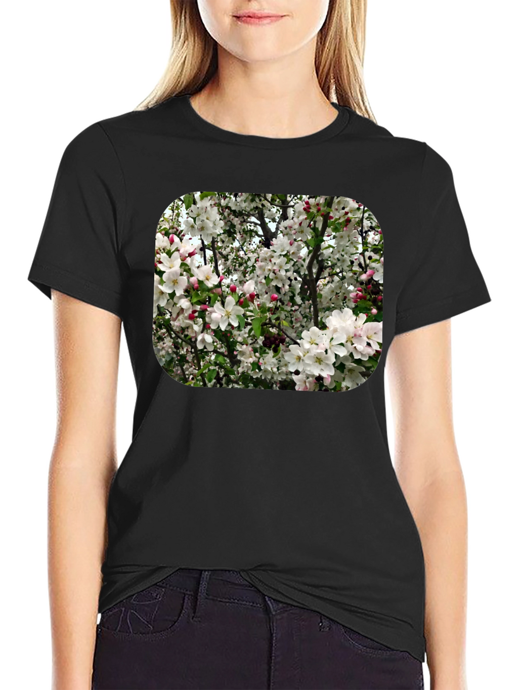 Floral Blossom T-Shirt - Black