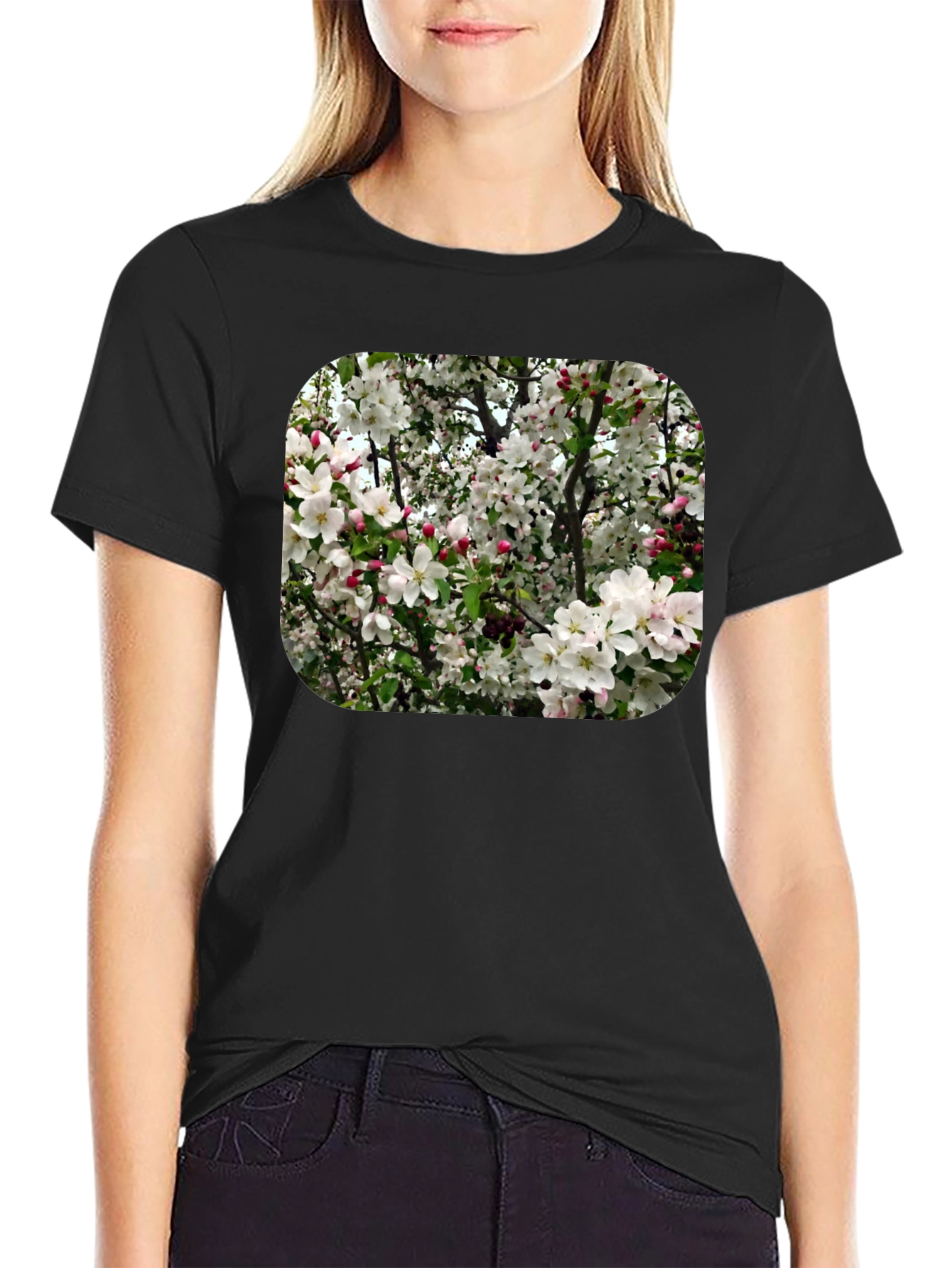 Floral Blossom T-Shirt - Black