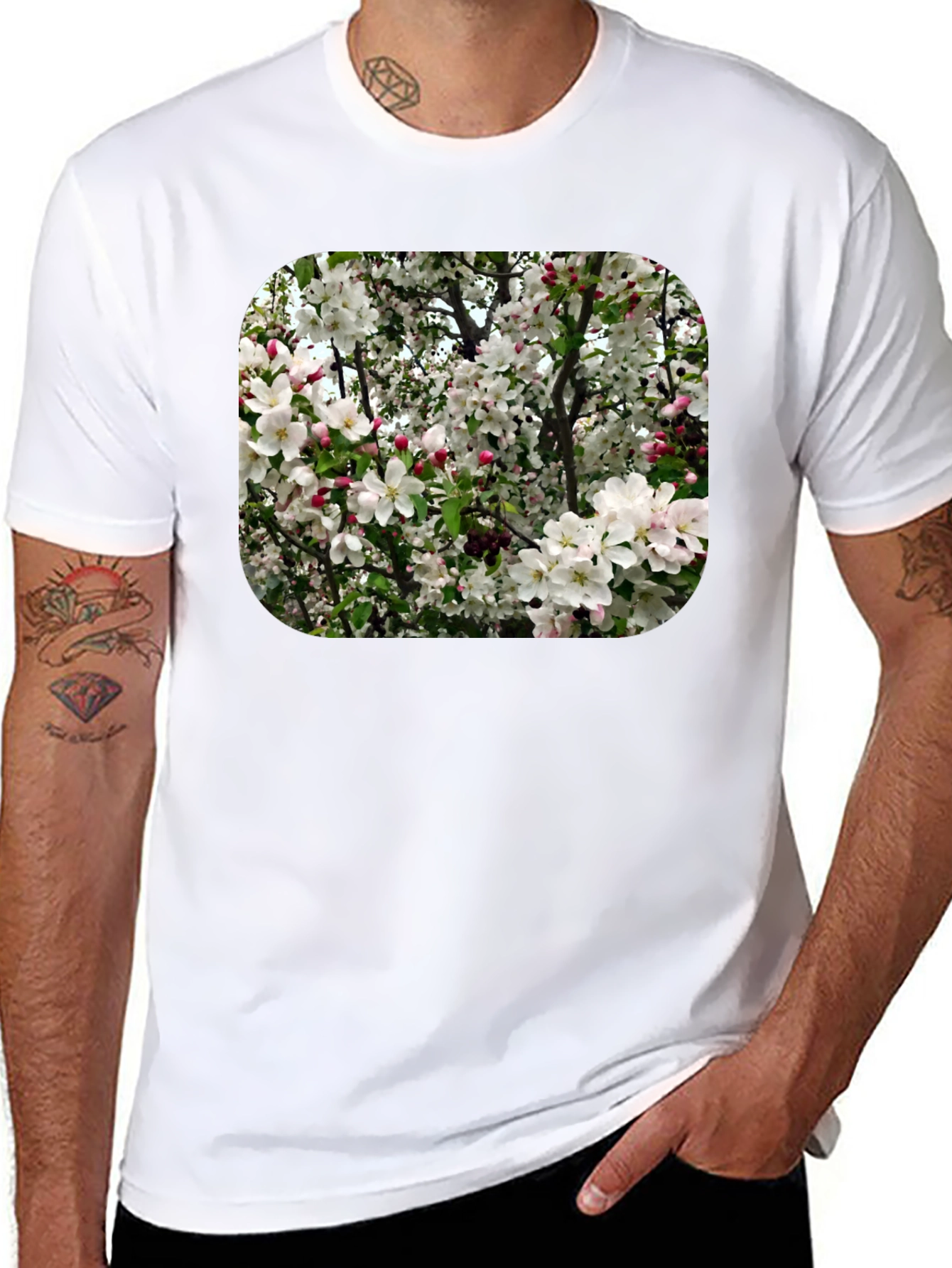 Floral Blossom T-Shirt - Black