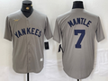 Men's New York Yankees Mickey Mantle #7 Gray Road Cooperstown Collection Player Jerseys