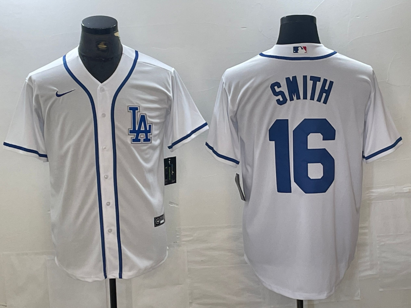 Men's Los Angeles Dodgers Will Smith #16 White Limited Player Jerseys