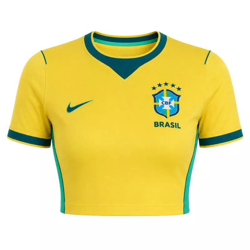 2026 Brazil Crop Top Home Jersey FRONT