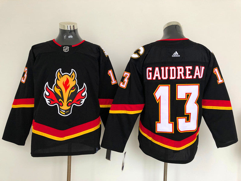 Men's Calgary Flames Johnny Gaudreau #13 Black Breakaway Player Jerseys