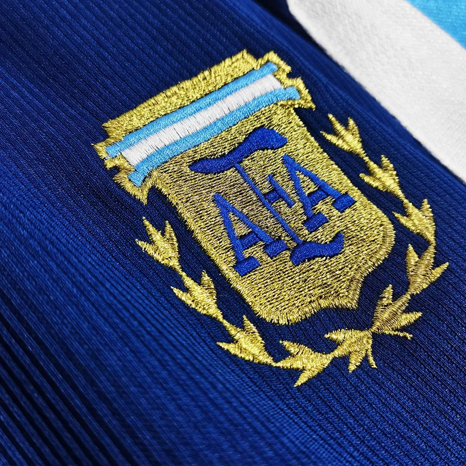 1998 Argentina Away Retro Soccer Jersey Detail 3