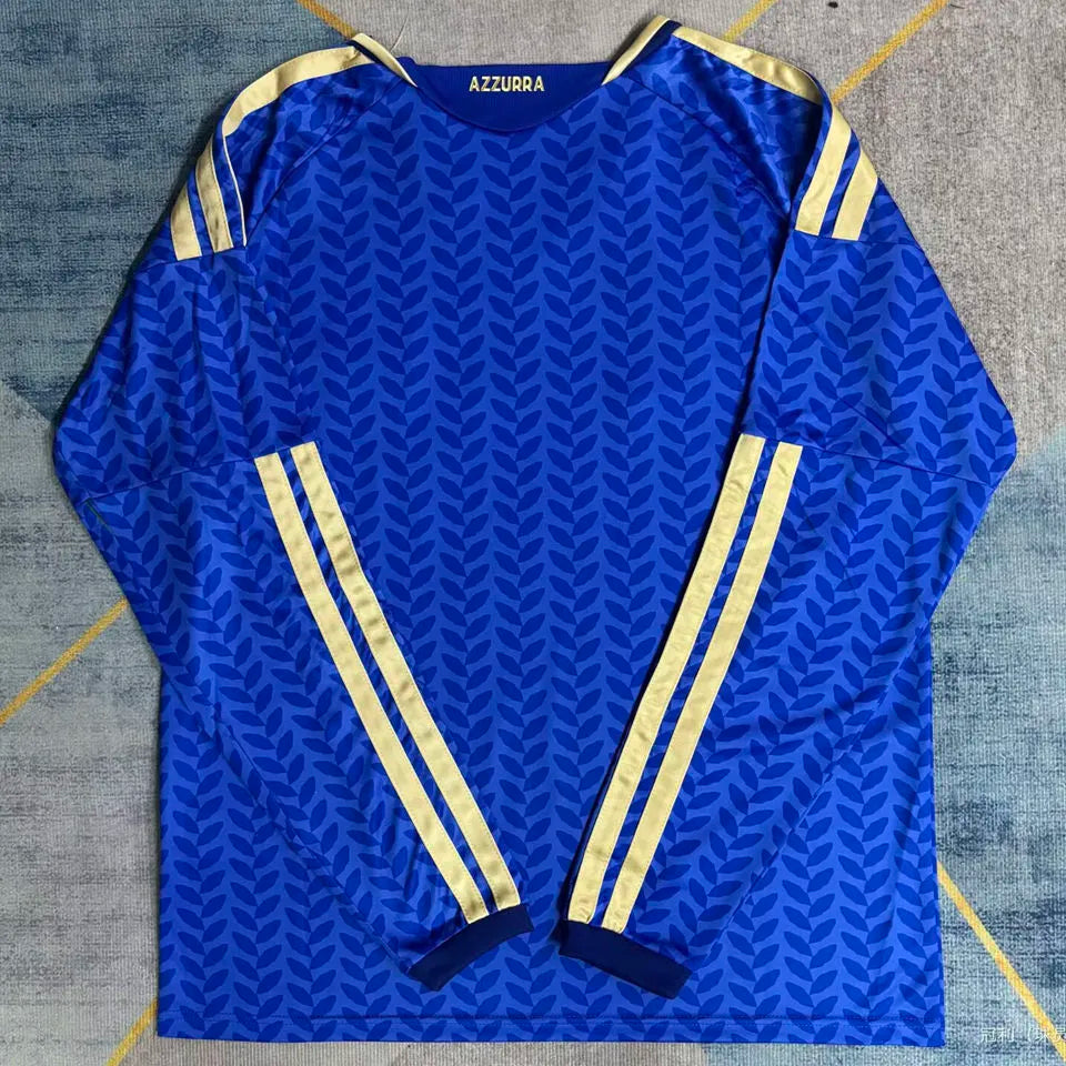 2026/27 Italy Home Blue Fans Long Sleeve Soccer Jersey Back