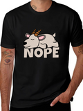 Nope Goat Graphic Tee - Funny Animal T-Shirt