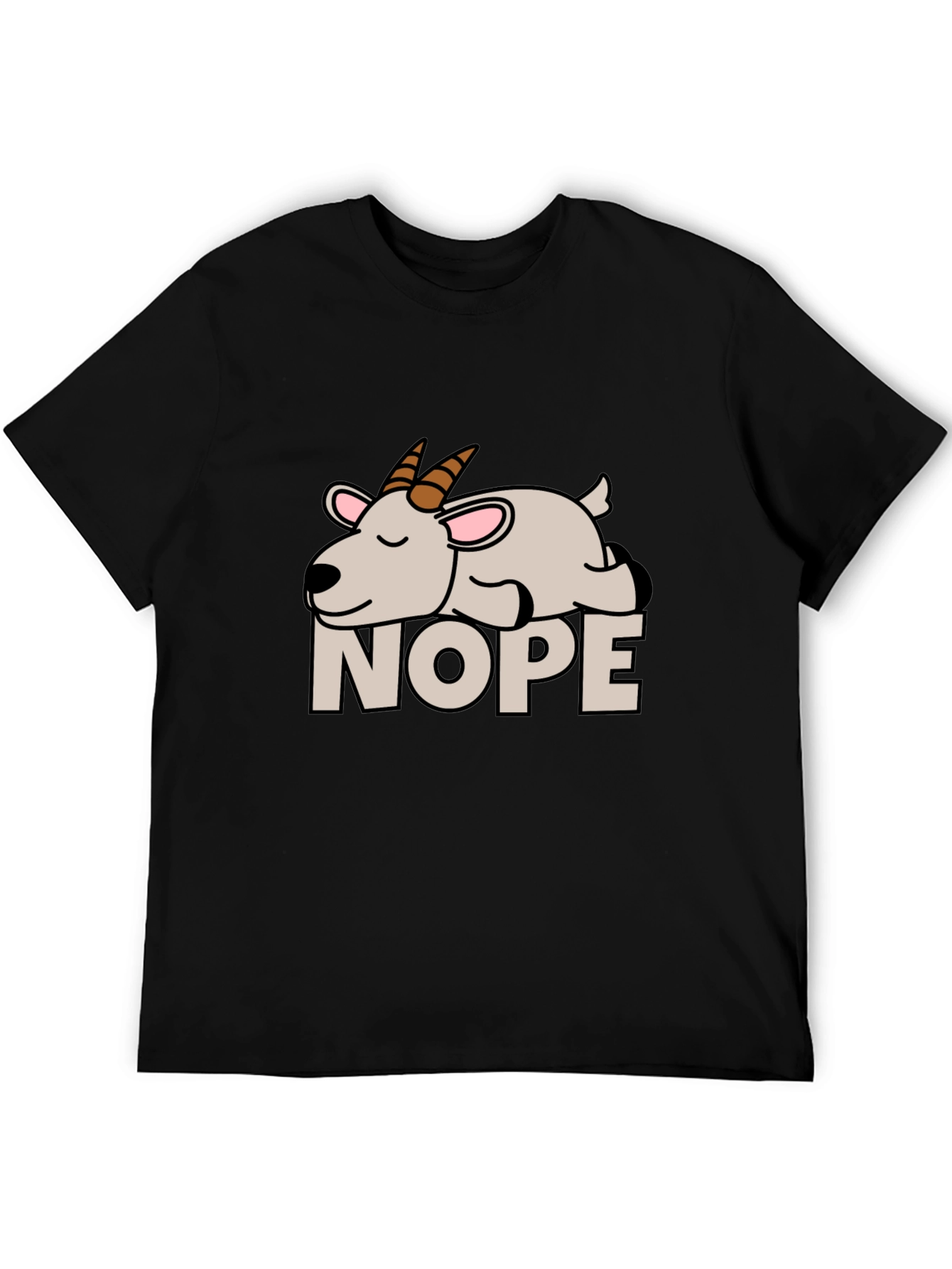 Nope Goat Graphic Tee - Funny Animal T-Shirt