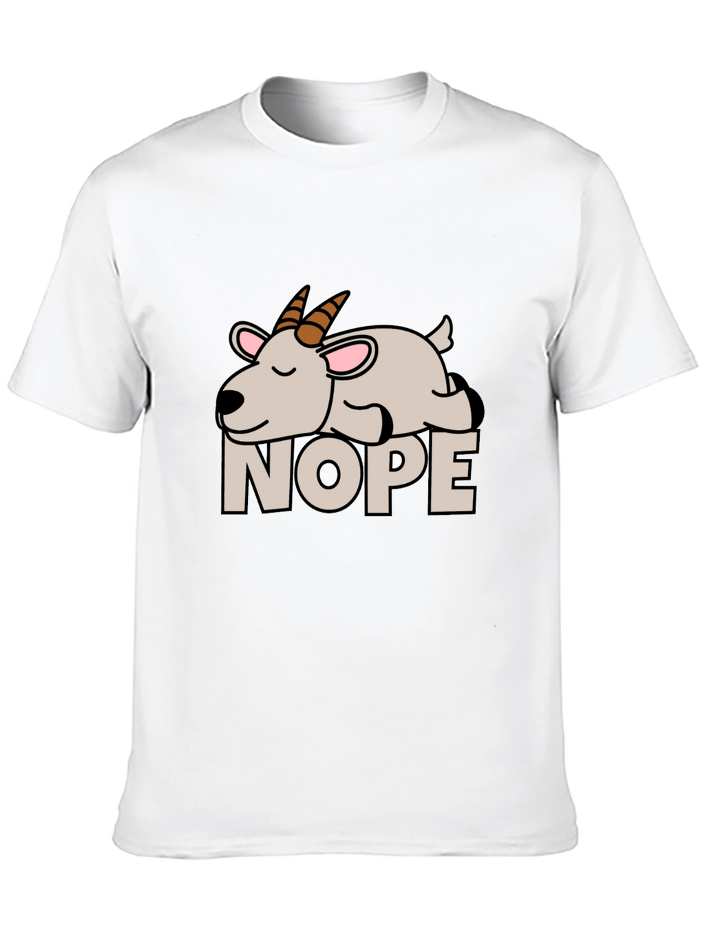 Nope Goat Graphic Tee - Funny Animal T-Shirt