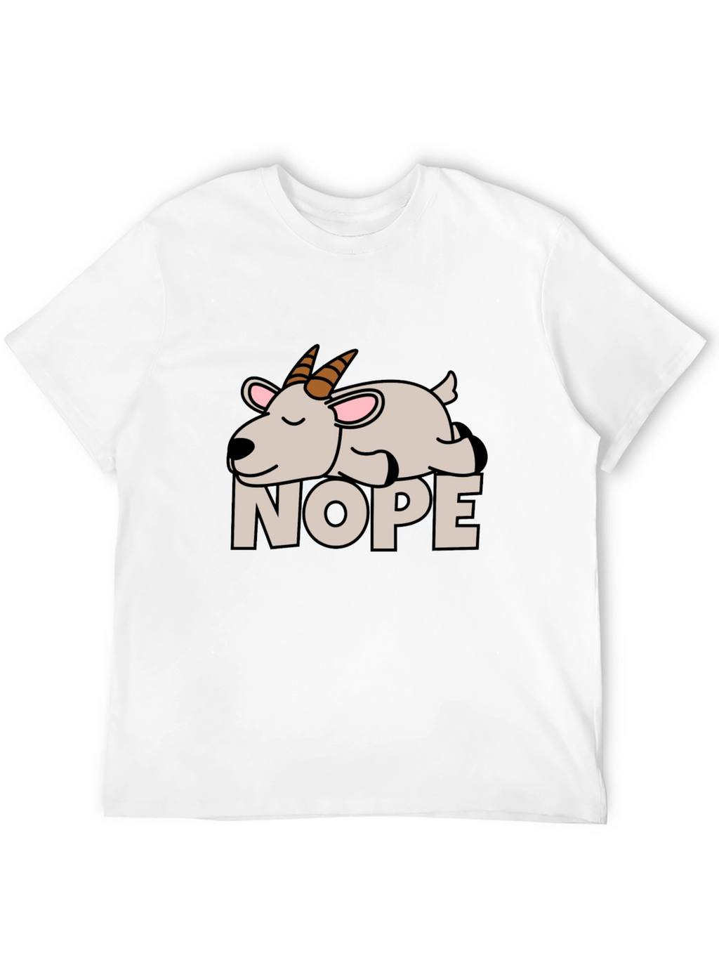 Nope Goat Graphic Tee - Funny Animal T-Shirt