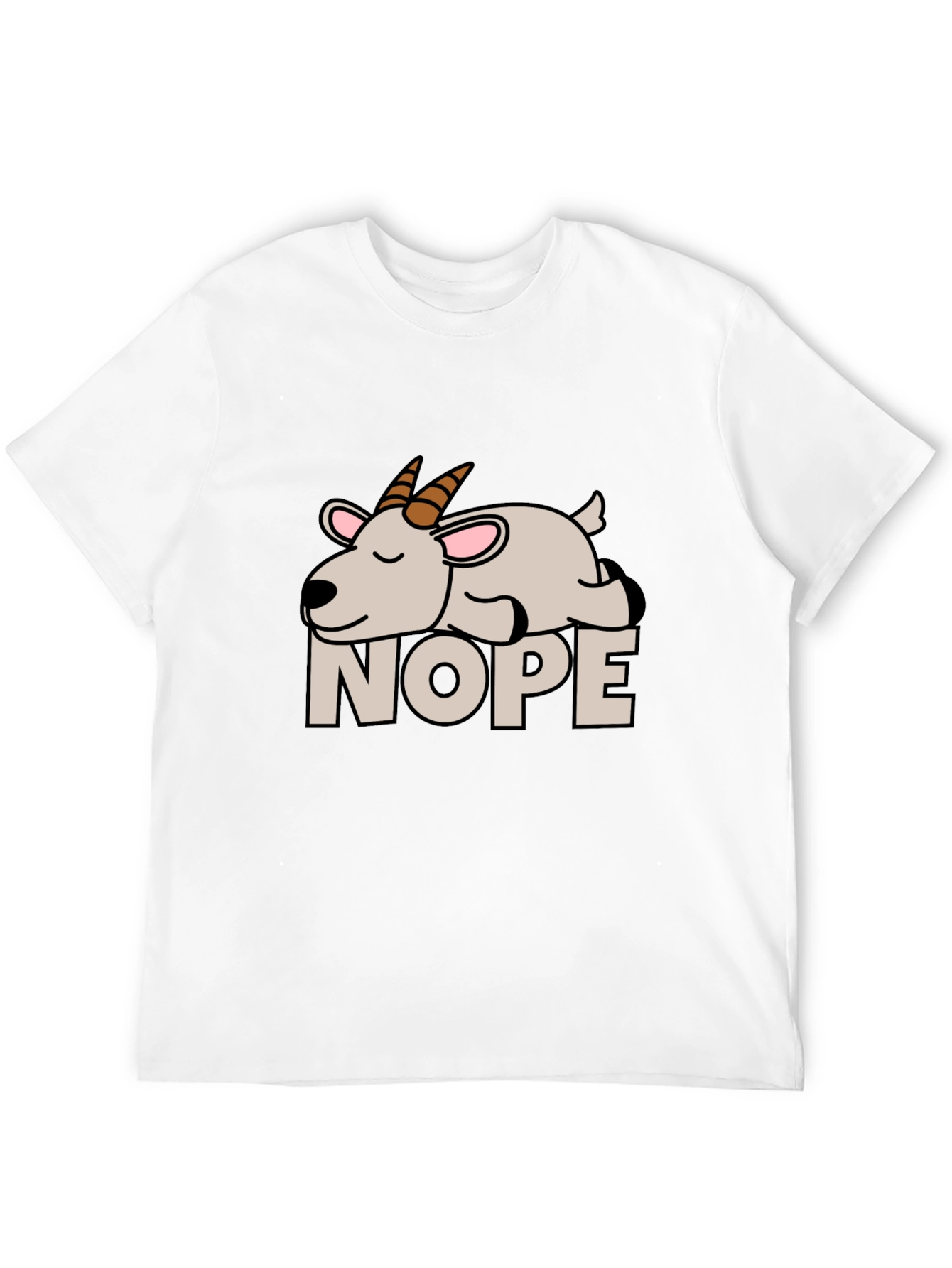 Nope Goat Graphic Tee - Funny Animal T-Shirt