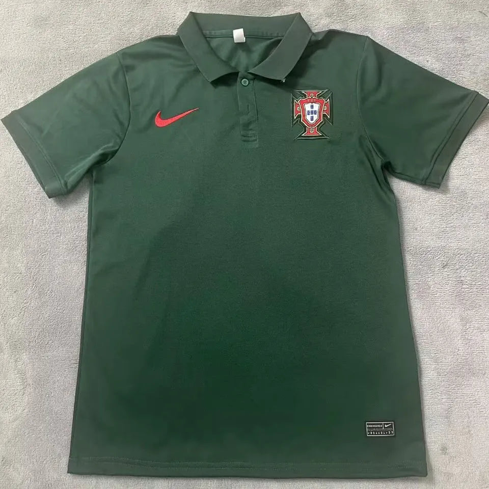 2024/25 Portugal Green POLO Short Jersey Front