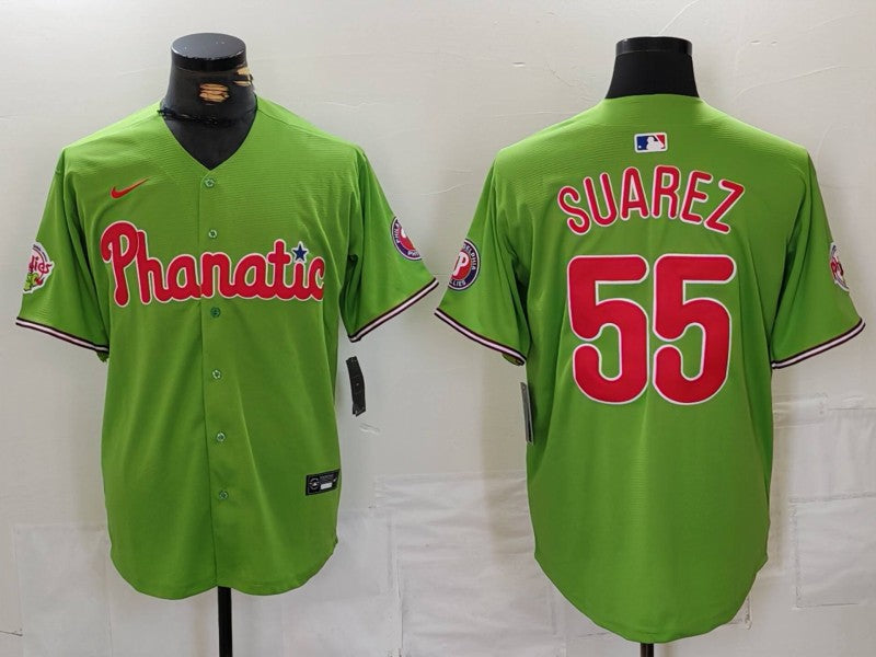 Men's Philadelphia Phillies Ranger Suarez #55 Green Limited Player Jerseys