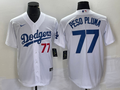 Men's Los Angeles Dodgers Peso Pluma #77 White Replica Player Jerseys