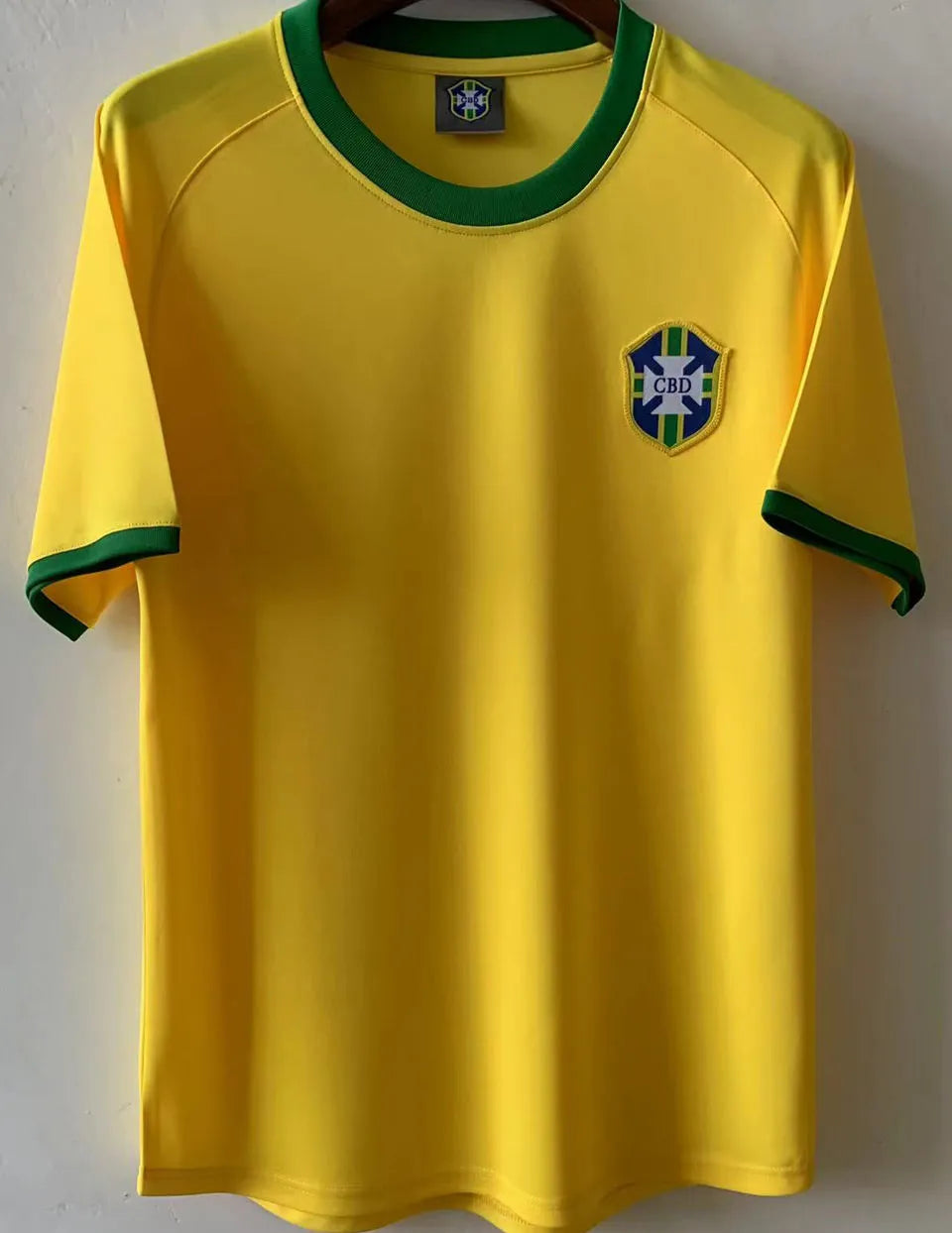 1970 Brazil Home Yellow Retro Soccer Jersey Detail 4
