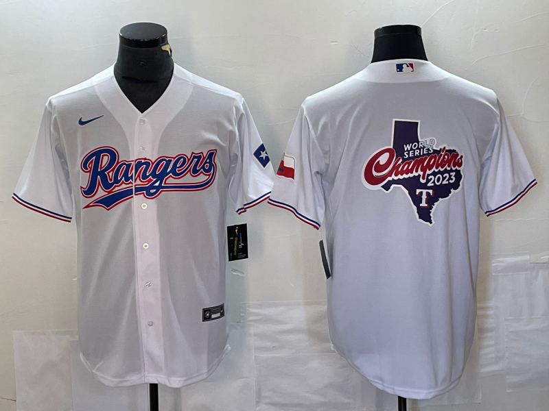 Men's Texas Rangers White Home Limited Jerseys
