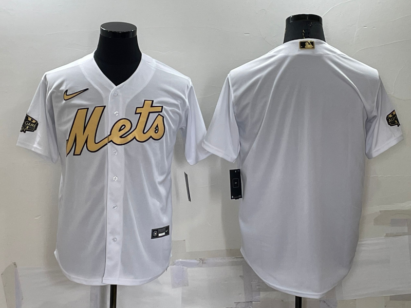 Men's New York Mets White Replica Blank Jerseys