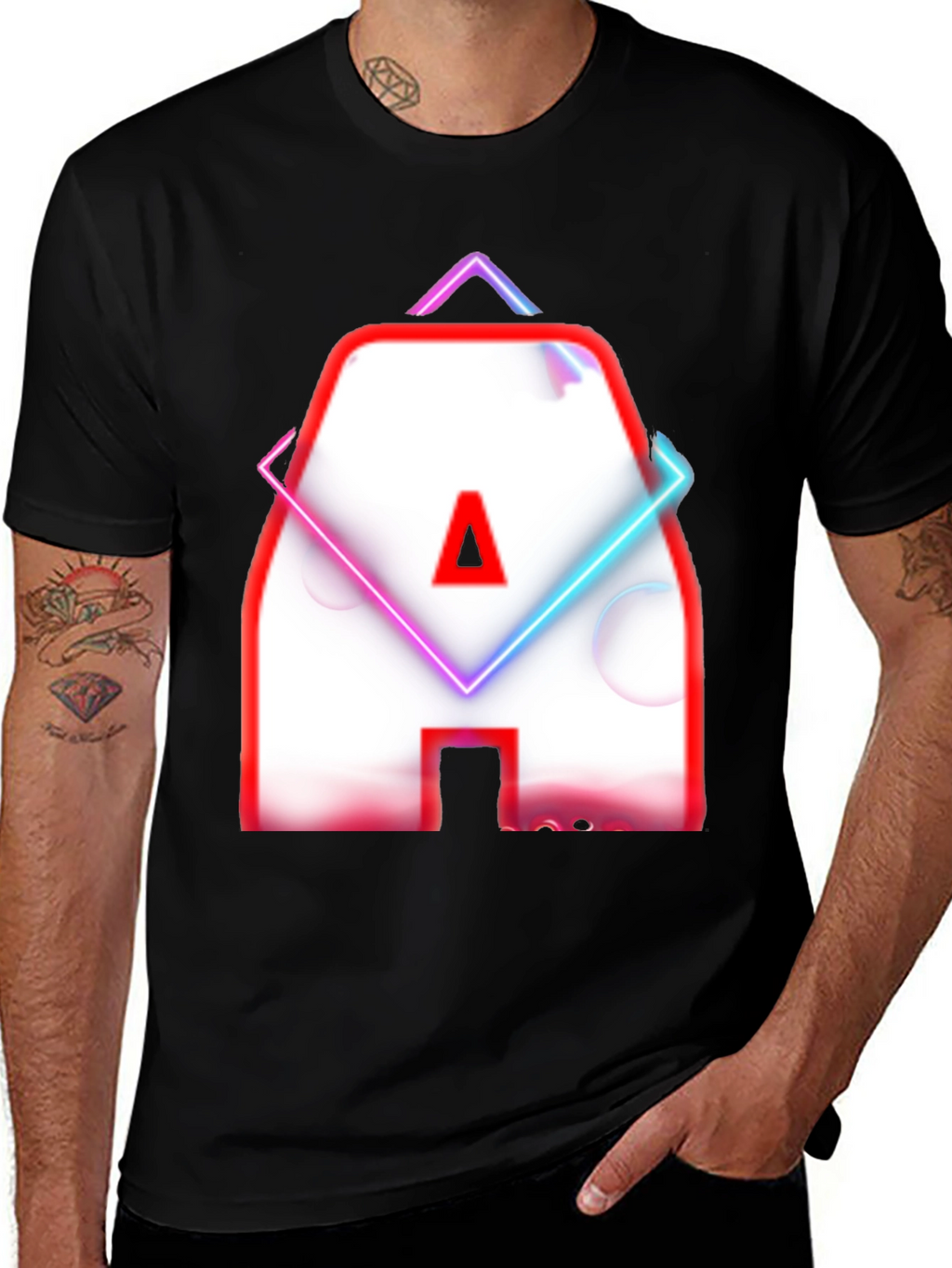 Neon Letter A Graphic T-Shirt - Modern Design