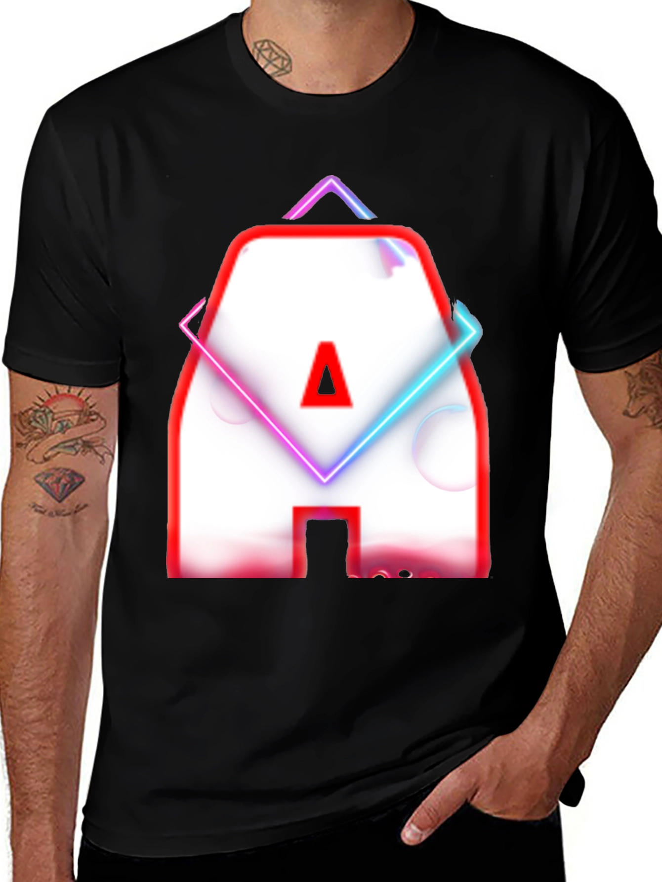Neon Letter A Graphic T-Shirt - Modern Design