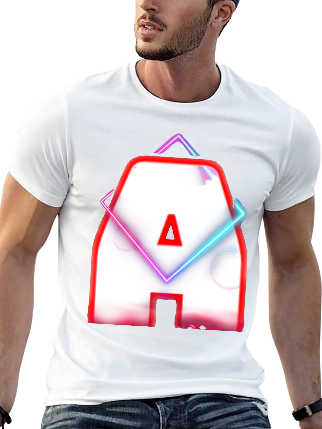 Neon Letter A Graphic T-Shirt - Modern Design