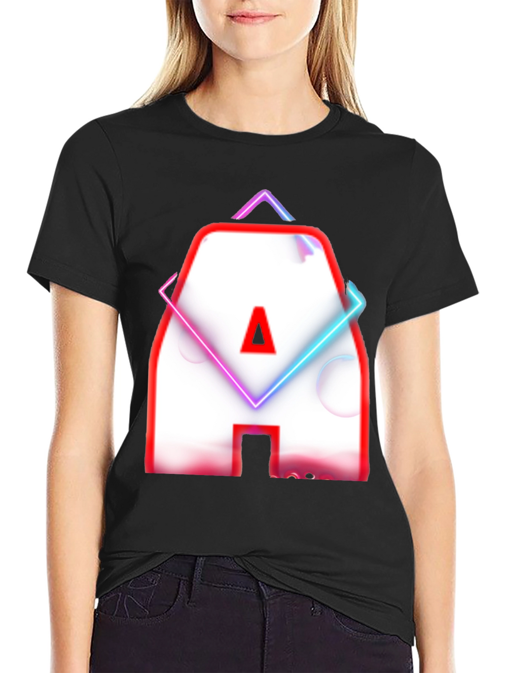 Neon Letter A Graphic T-Shirt - Modern Design