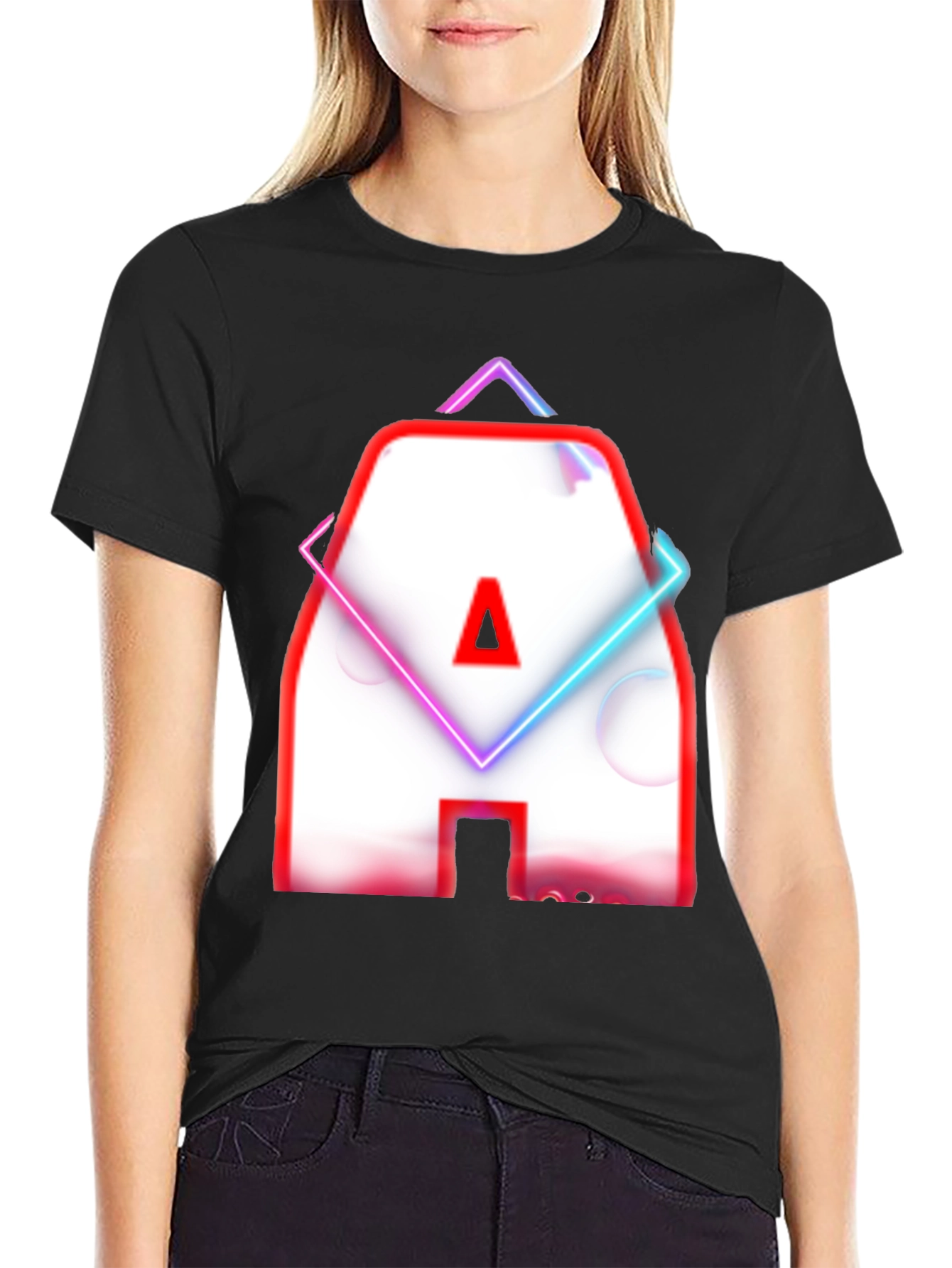 Neon Letter A Graphic T-Shirt - Modern Design